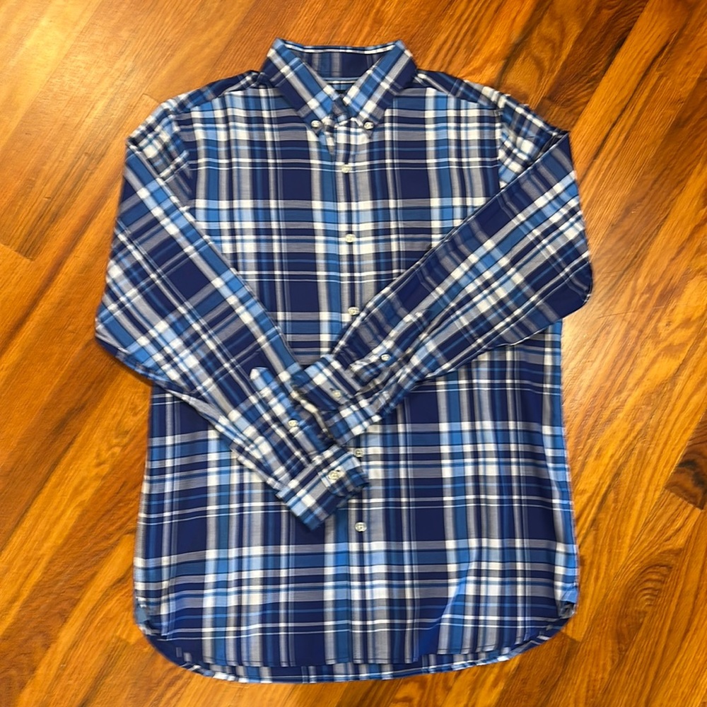 Blue plaid button down